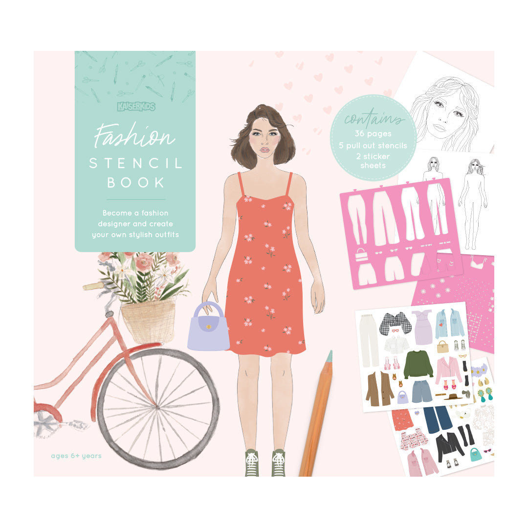 Kaiser Creative Club - Kids Stencil Book - FASHION